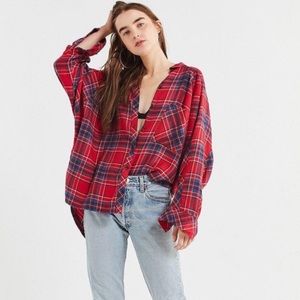 COPY - BDG red oversized flannel
